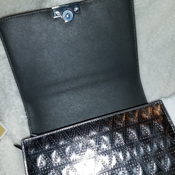 Michael Kors Gunmetal clutch. - Picture 3 of 5